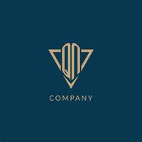 QN logo initials triangle shape style, creative logo design vector