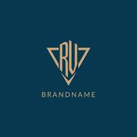 RV logo initials triangle shape style, creative logo design vector