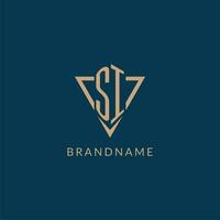 SI logo initials triangle shape style, creative logo design vector