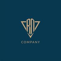 RN logo initials triangle shape style, creative logo design vector