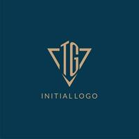 TG logo initials triangle shape style, creative logo design vector