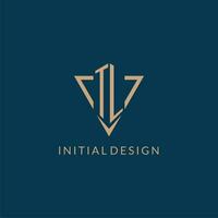 TL logo initials triangle shape style, creative logo design vector