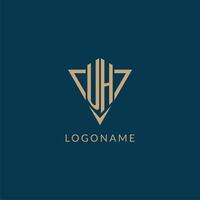 UH logo initials triangle shape style, creative logo design vector