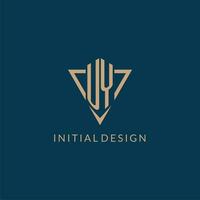 UY logo initials triangle shape style, creative logo design vector