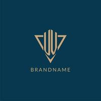 UV logo initials triangle shape style, creative logo design vector
