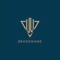 UV logo initials triangle shape style, creative logo design vector