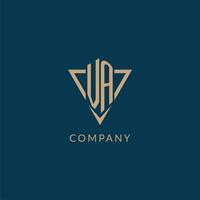 VA logo initials triangle shape style, creative logo design vector