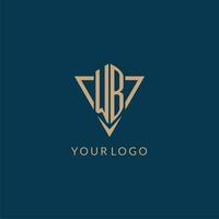 WB logo initials triangle shape style, creative logo design vector