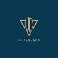 VC logo initials triangle shape style, creative logo design vector
