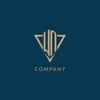 WN logo initials triangle shape style, creative logo design vector