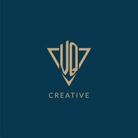 VQ logo initials triangle shape style, creative logo design vector