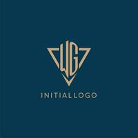wg logo iniciales triángulo forma estilo, creativo logo diseño vector