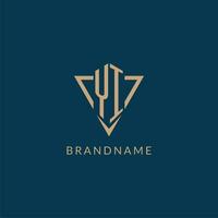 YI logo initials triangle shape style, creative logo design vector