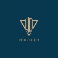 WO logo initials triangle shape style, creative logo design vector