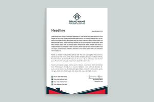 Red and black color letterhead design vector