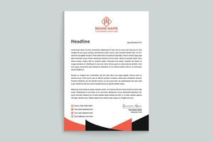 Red and black color letterhead design vector