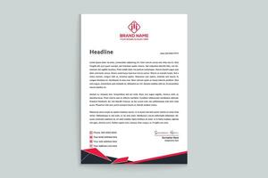 Red and black color letterhead design vector