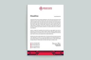 Red and black color letterhead design vector