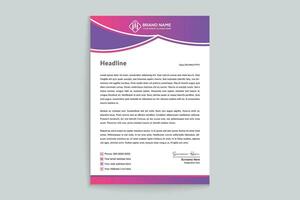 Gradient  color  letterhead template vector