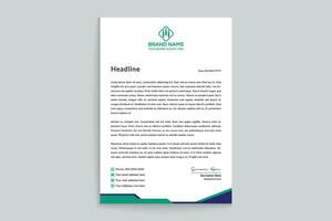 Corporate  green color letterhead design vector