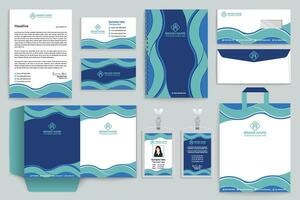 Company stationery vector design blue color