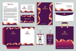 Gradient  color  stationery template vector