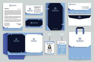 empresa papelería vector diseño azul color