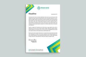 Corporate   green color letterhead design vector