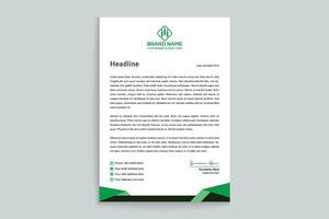 Corporate  green color letterhead design vector