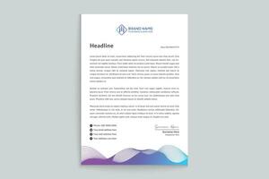 Gradient  color  letterhead template vector