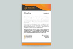 naranja elegante corporativo membrete diseño vector