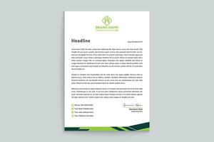 Corporate  green color letterhead design vector