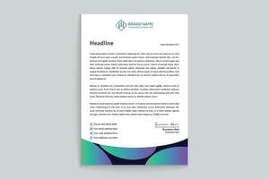 Gradient  color  letterhead template vector