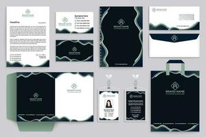 Black shape stationery design template vector