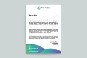 Gradient  color  letterhead template vector