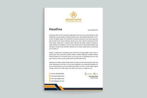 orange and black color letterhead design vector