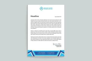 Blue elegant corporate letterhead design vector