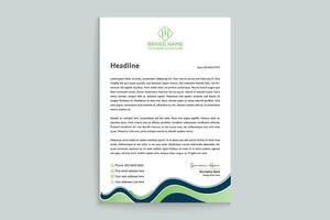 Corporate   green color letterhead design vector