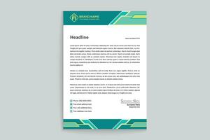 Corporate   green color letterhead design vector