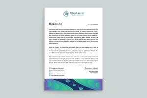 Gradient  color  letterhead template vector