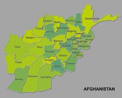 Afghanistan map showing the provinces and administrative divisions vector