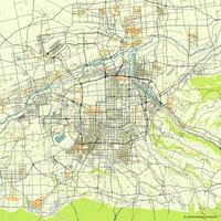 Vector city map of Xi'An, Shaanxi, China