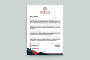 Red and black color letterhead design vector