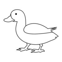 continuous single line drawing of duck water bird vector art illustration