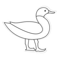 continuous single line drawing of duck water bird vector art illustration