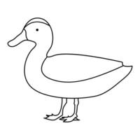 continuous single line drawing of duck water bird vector art illustration