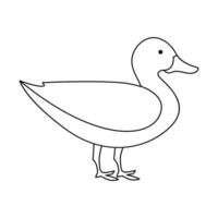 continuous single line drawing of duck water bird vector art illustration