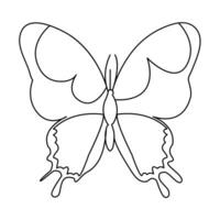 continuo uno línea dibujo de mariposa pájaro vector ilustración diseño