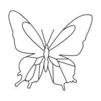 Continuous one line drawing of butterfly bird  vector illustration design