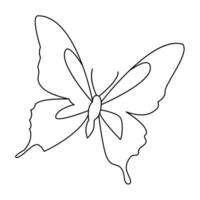 Continuous one line drawing of butterfly bird  vector illustration design